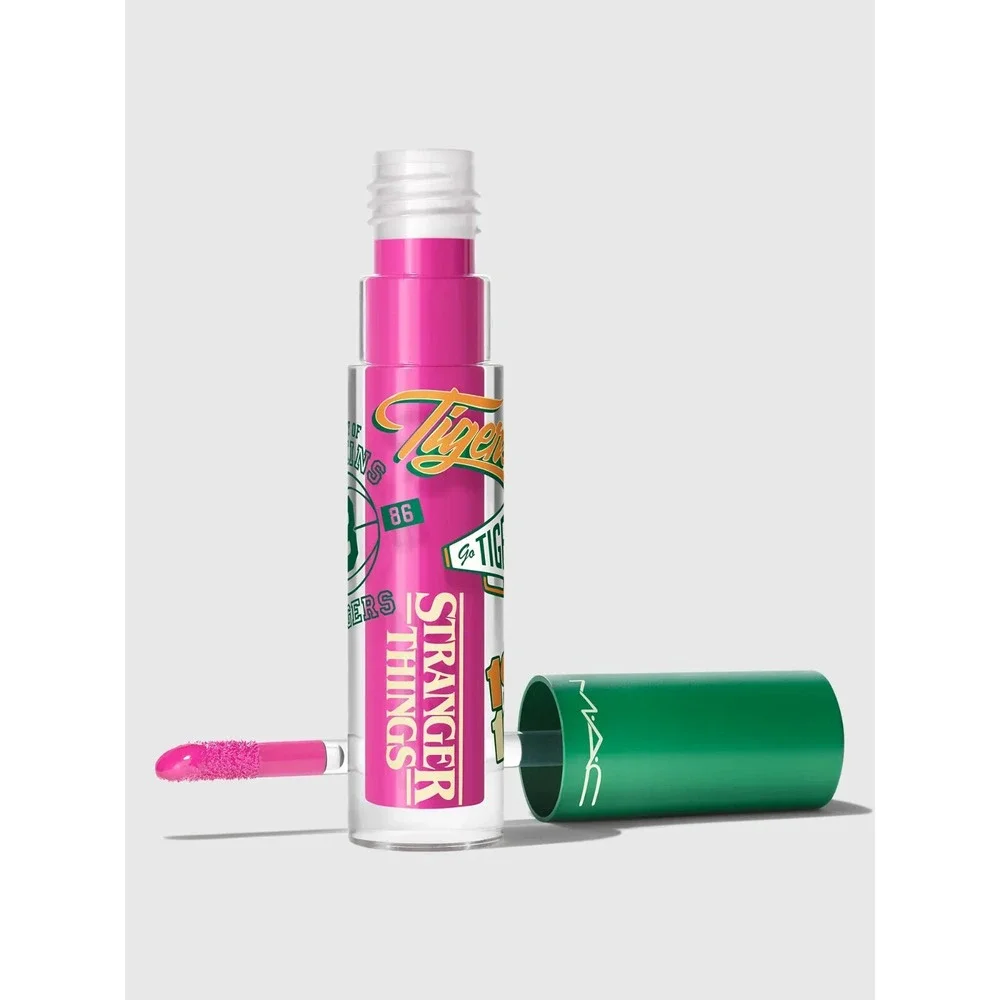 M.A.C X STRANGER THINGS Lipglass Lip Gloss In Wild Wheeler (Bright Fuchsia) NEW!